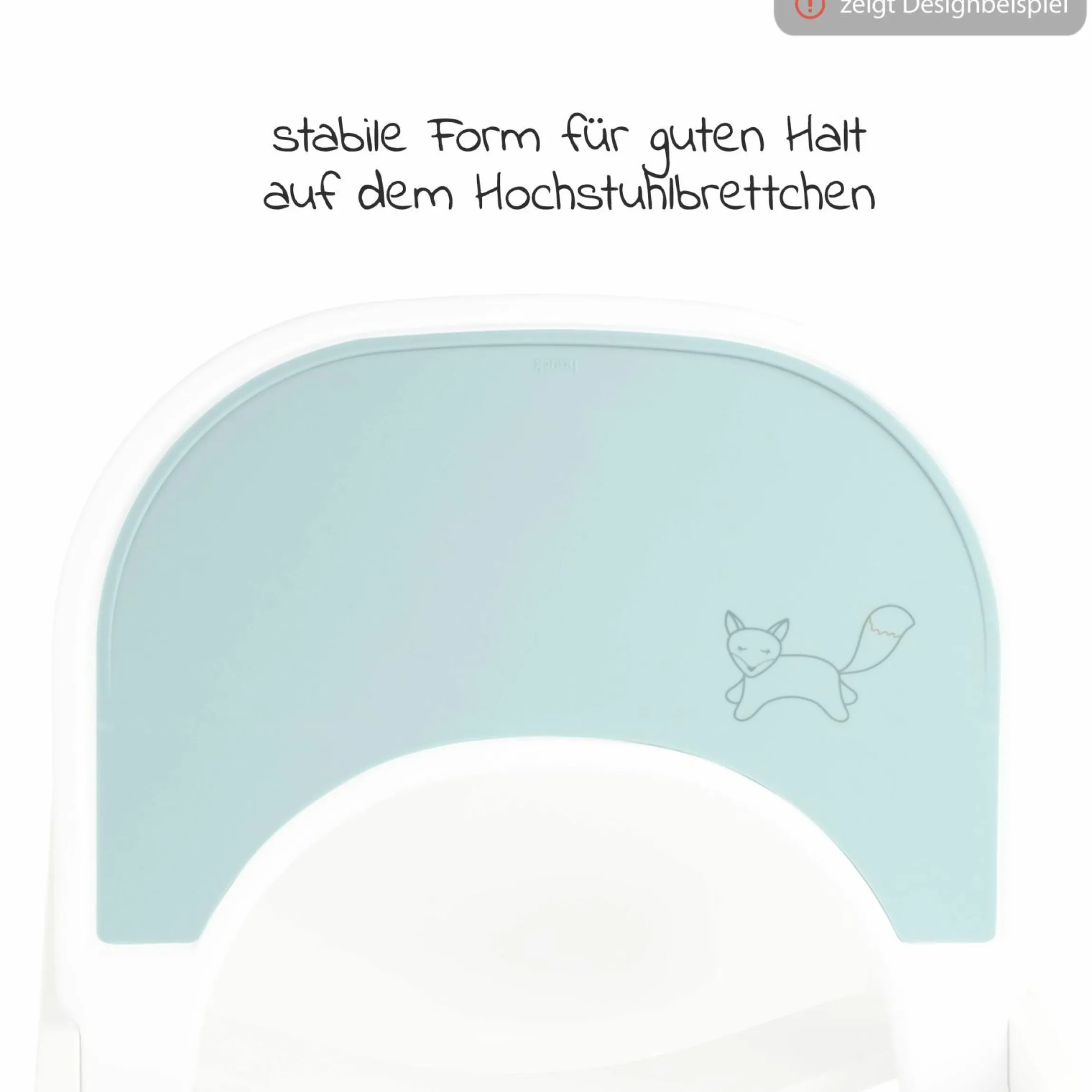 Silikon Auflage für Alpha Essbrett (rutschhemmend und abwischbar) - Highchair Tray Mat - Mint Fox