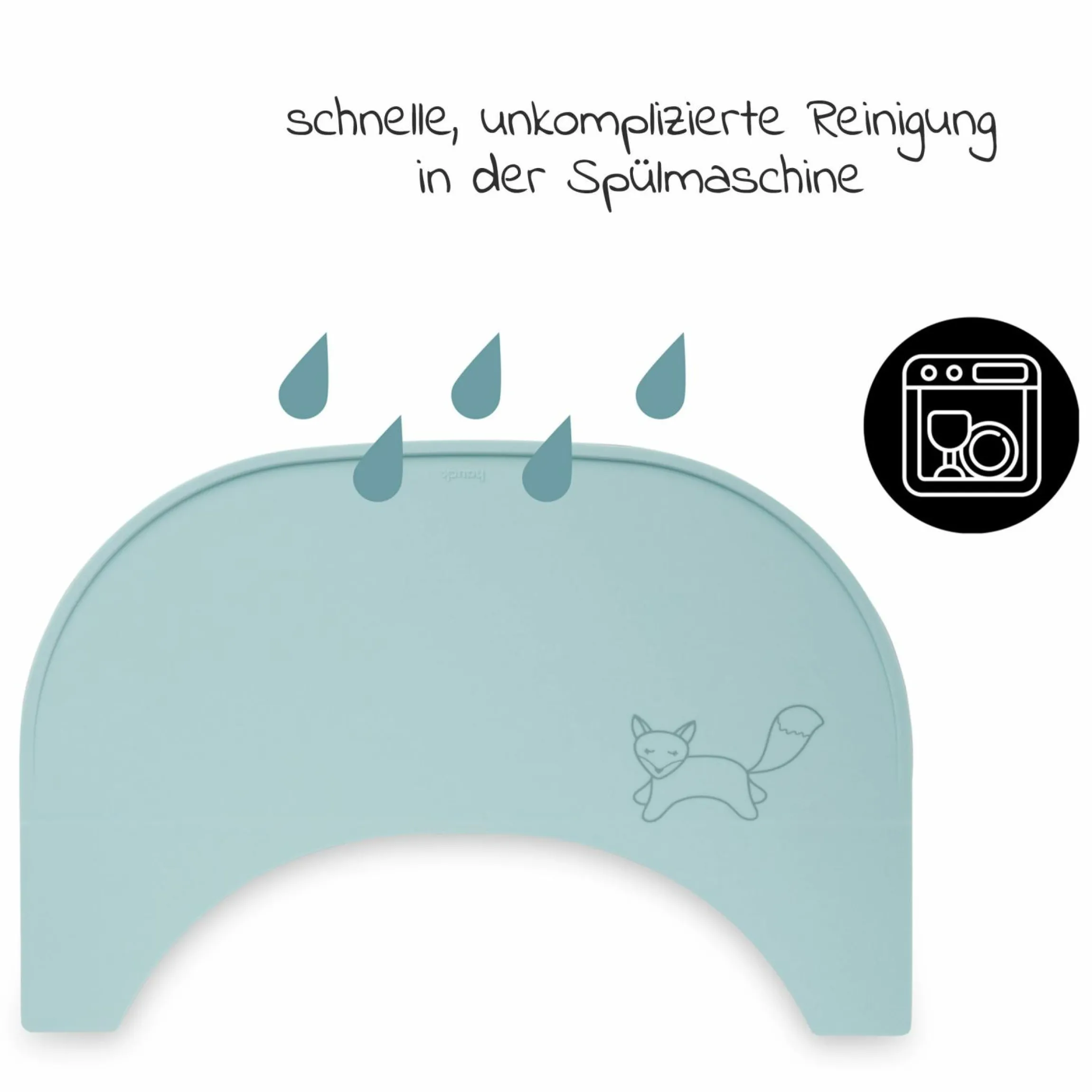 Silikon Auflage für Alpha Essbrett (rutschhemmend und abwischbar) - Highchair Tray Mat - Mint Fox