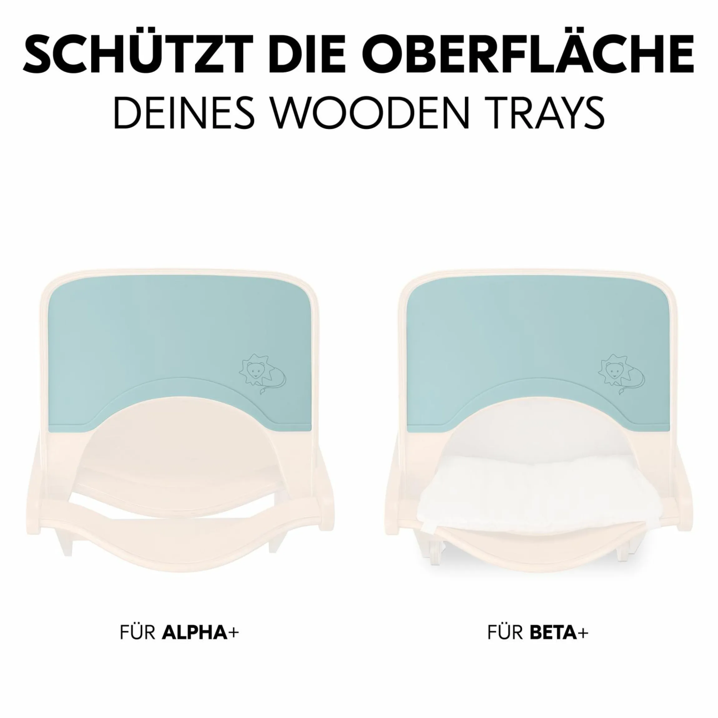 Silikon Auflage für Essbrett Wooden Tray (rutschhemmend und abwischbar) - Lion - Mint
