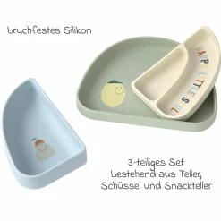Silikon Trennschalen Set Section Dish Set - Happy Fruits - Lemon