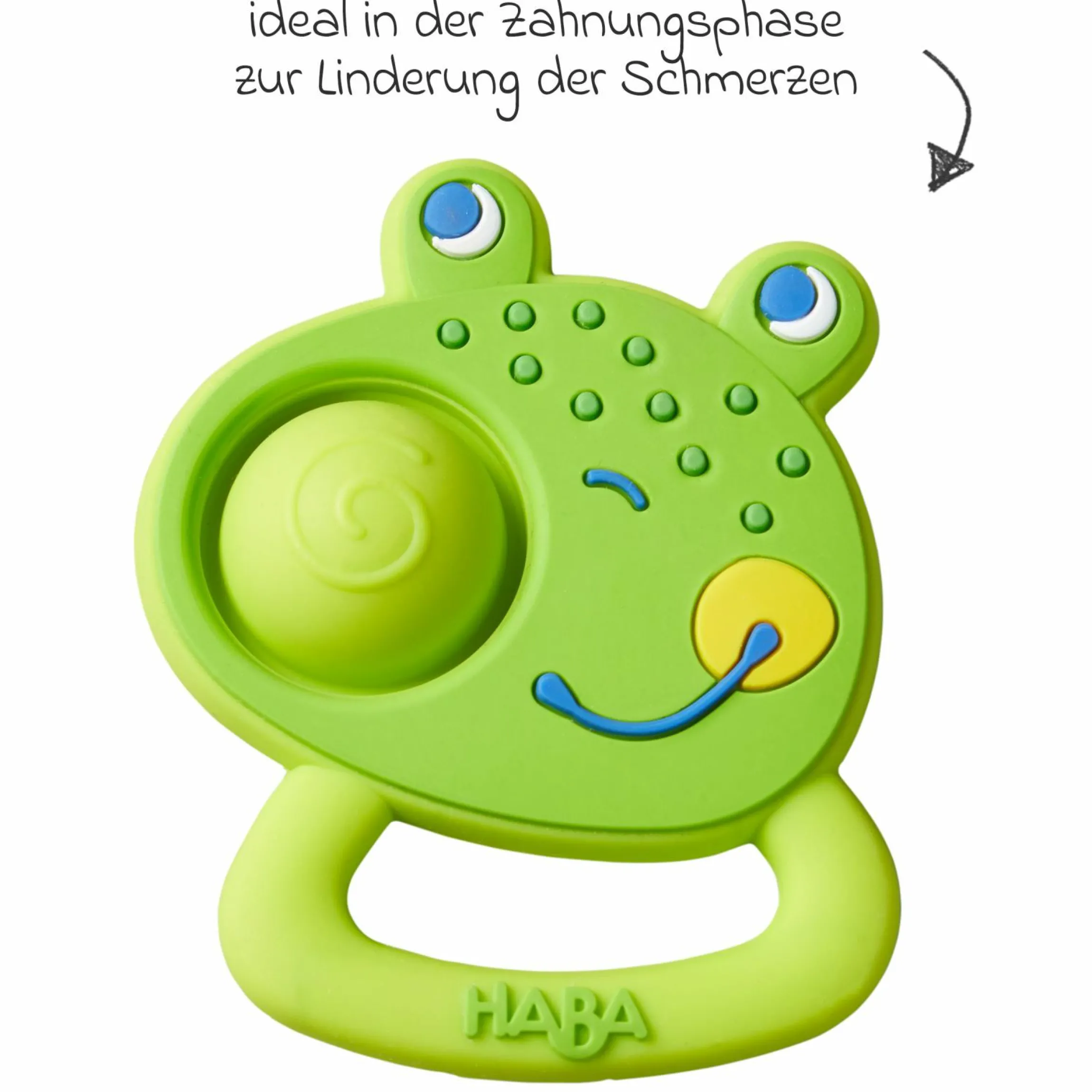 Silikon-Beißring / Greifling Plopp-Frosch