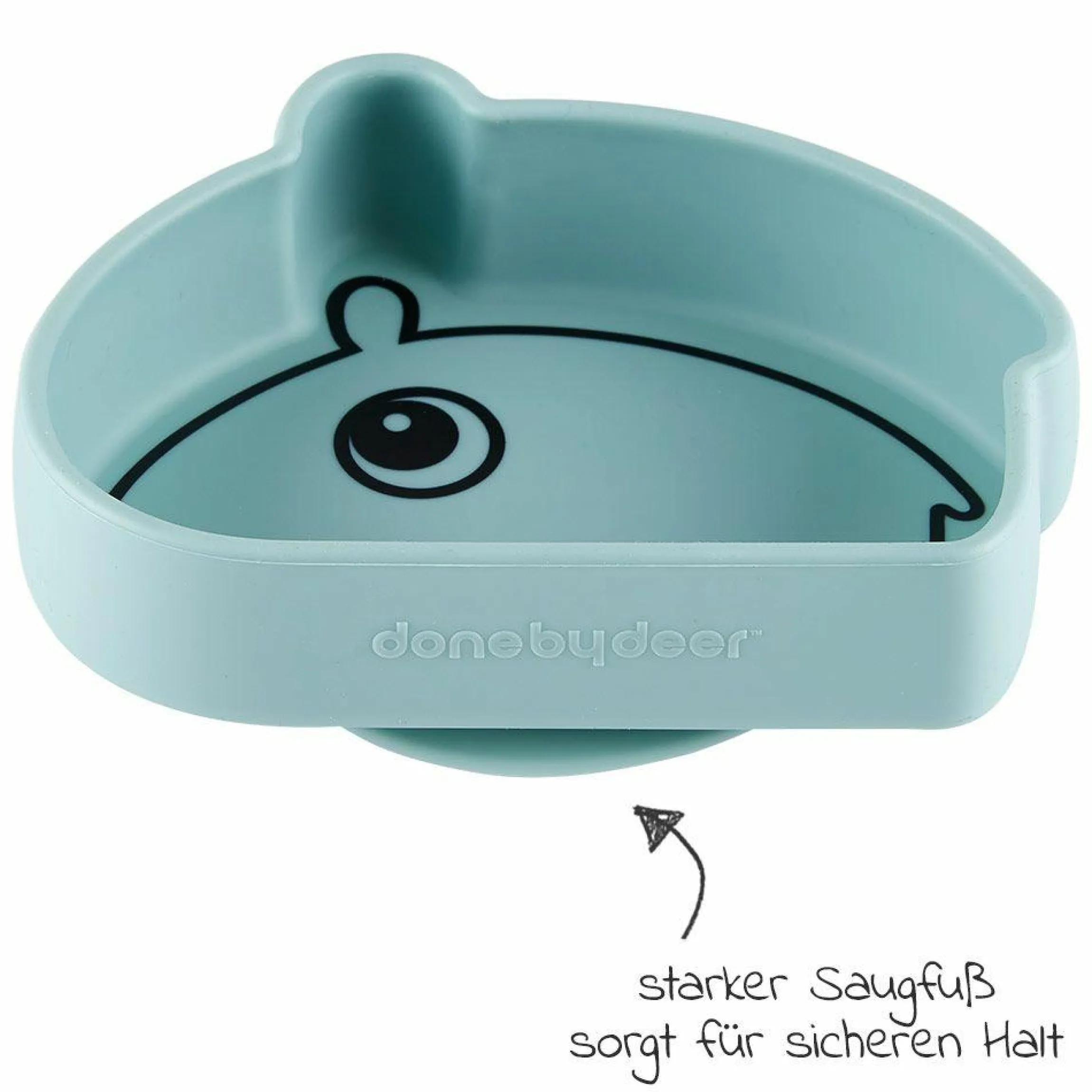 Silikon-Esslern-Schale mit Saugfuß - Stick & Stay - Ozzo - Blau