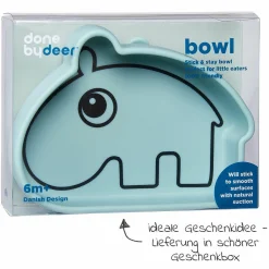 Silikon-Esslern-Schale mit Saugfuß - Stick & Stay - Ozzo - Blau