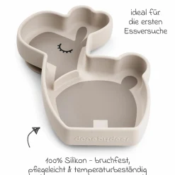 Silikon-Esslern-Teller mit Saugfuß Stick & Stay - Lalee - Sand