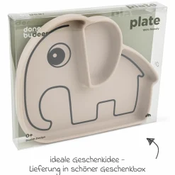 Silikon-Esslern-Teller mit Saugfuß Stick & Stay - Elphee - Sand