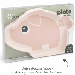 Silikon-Esslern-Teller mit Saugfuß Stick & Stay - Pigee - Powder