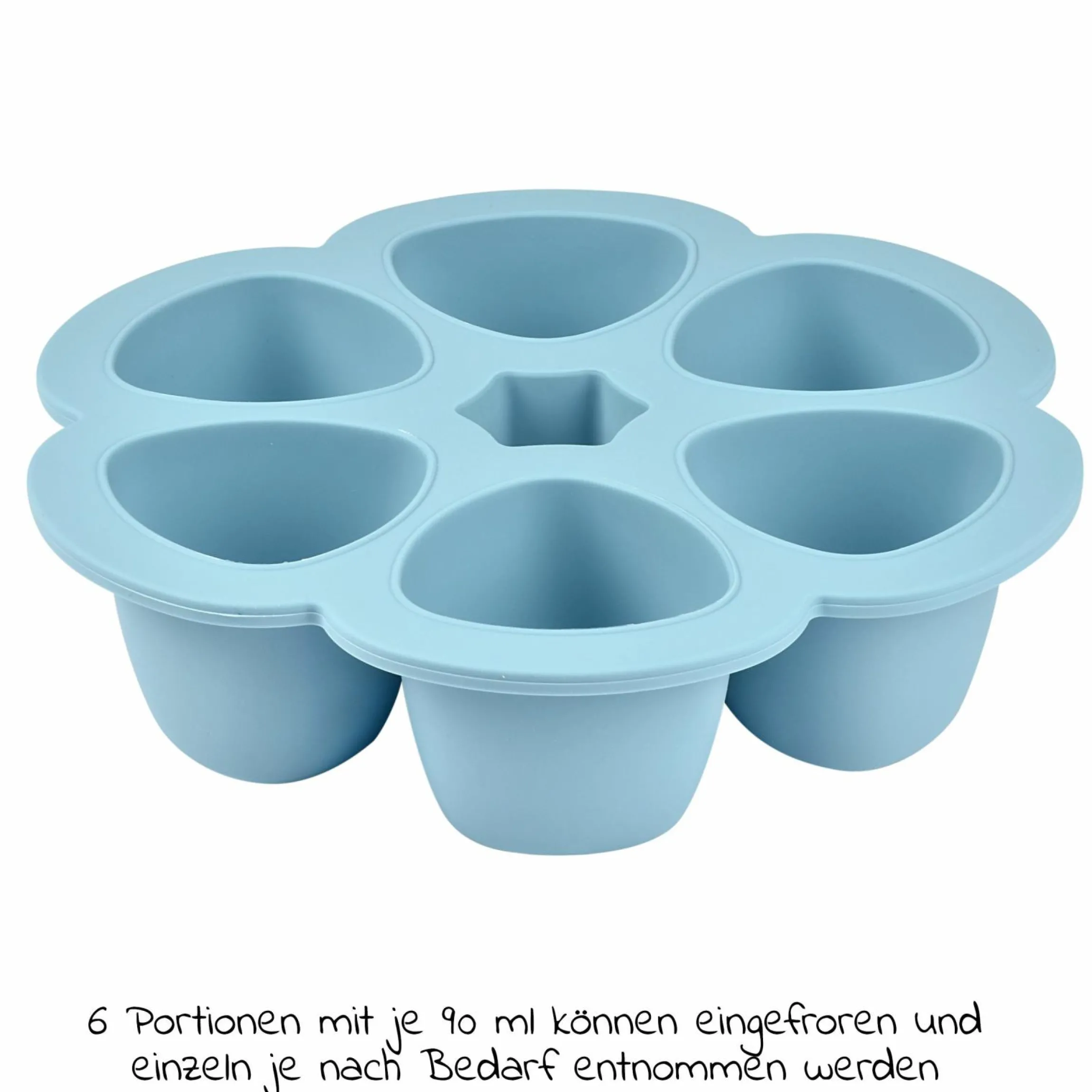 Silikon-Gefrierform Multiportions Blume 6 x 90 ml - Windy Blue