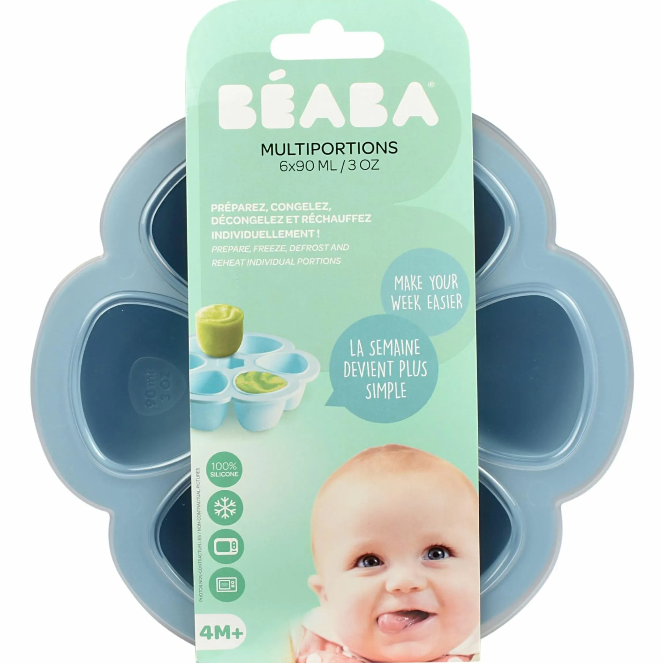 Silikon-Gefrierform Multiportions Blume 6 x 90 ml - Windy Blue