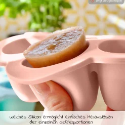 Silikon-Gefrierform Multiportions Blume 6 x 90 ml - Old Pink