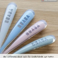 Silikon-Löffel 4er Pack Erste Mahlzeit - Eukalyptus