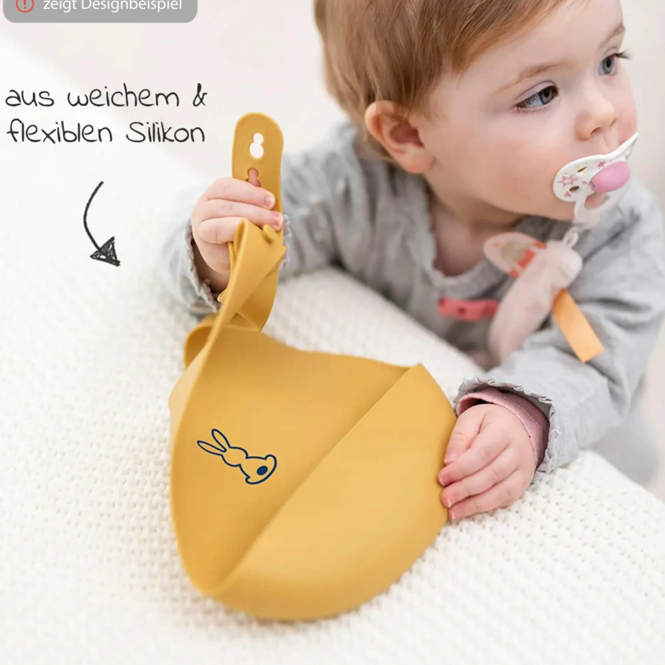 Silikon-Lätzchen mit Auffangschale - Beere - Pink