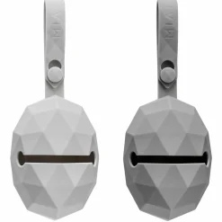 Silikon-Schnullerbox / Schnullerhalter 2er Pack - Diamant - Grau Hellgrau