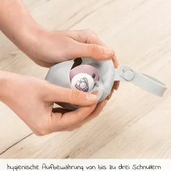 Silikon-Schnullerbox / Schnullerhalter - Diamant - Hellgrau