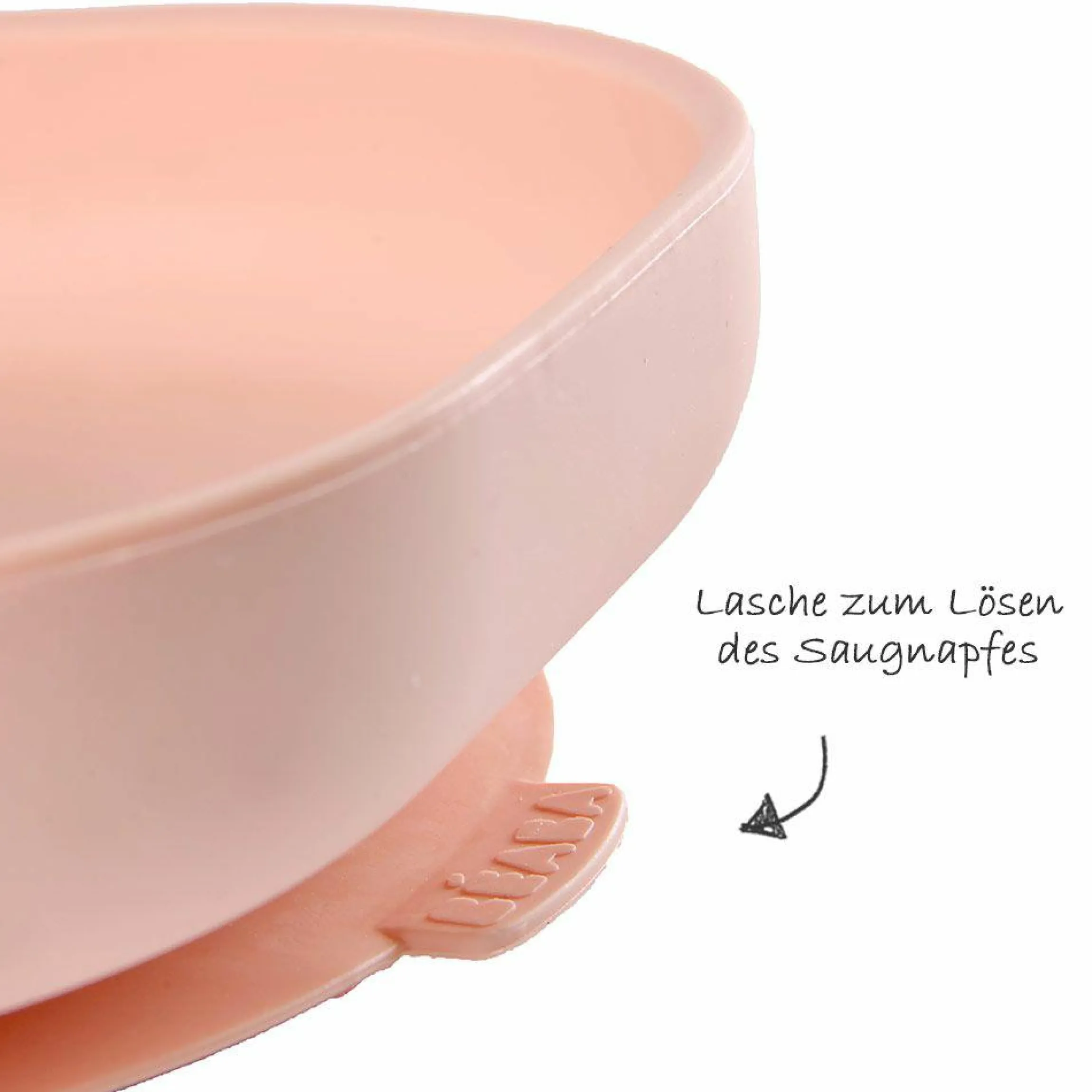 Silikon-Teller mit Saugfuß - Rose Pink