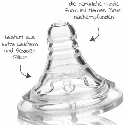 Silikon-Trinksauger 2er Pack Gr. S (für Muttermilch, Pre-Milchnahrung und Folgemilch 1, Tee und Wasser)