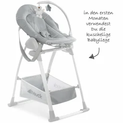Sitn Relax 3in1 - Hochstuhl ab der Geburt, Babyliege und Wippe - Stretch Grey