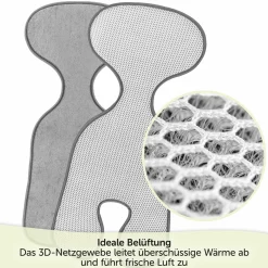 Sitzauflage für Babyschale Cool & Dry - Grau