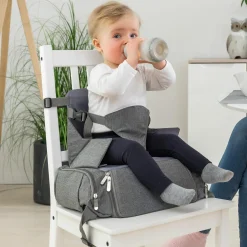 Sitzerhöhung / Boostersitz für Unterwegs Growing - Grau Melange
