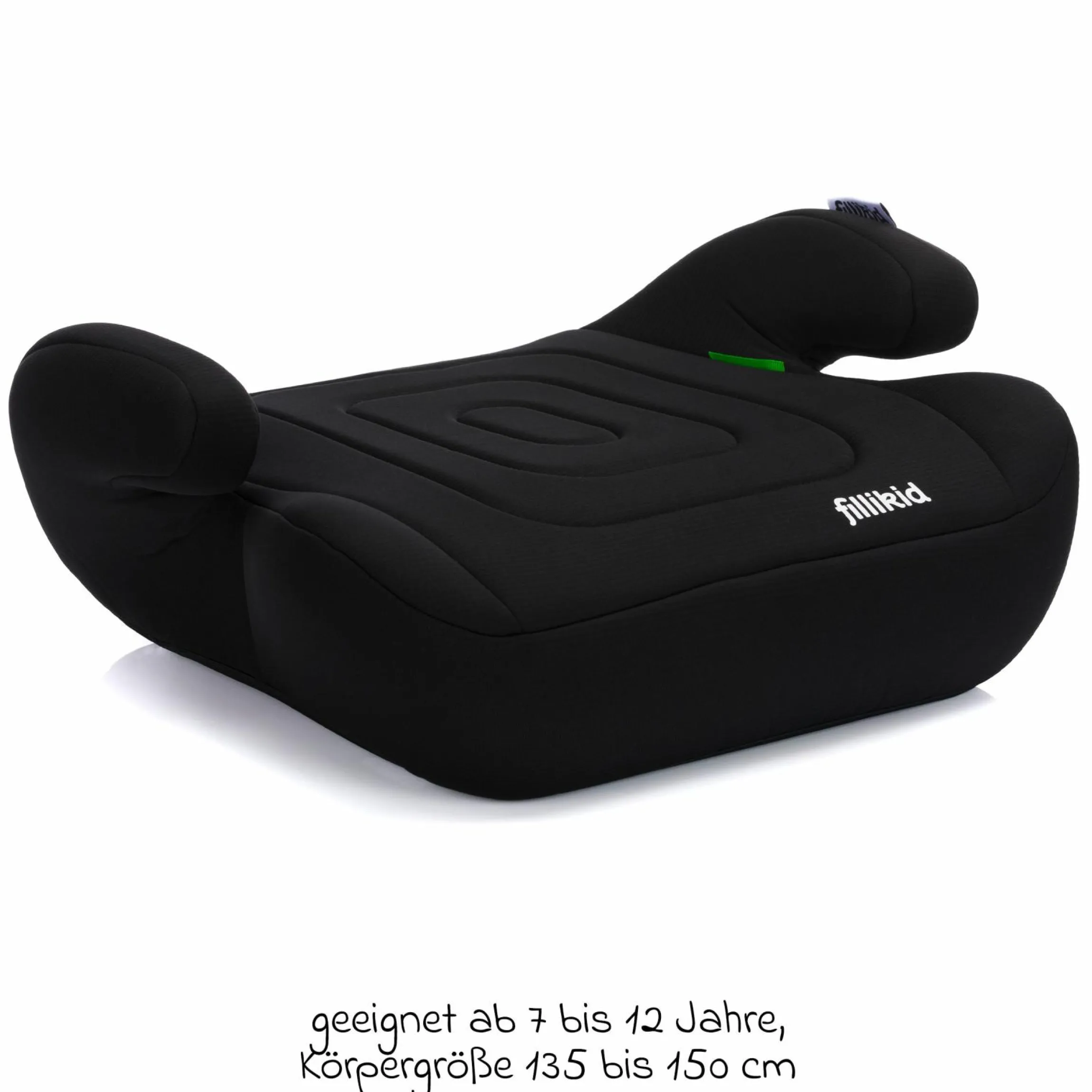 Sitzerhöhung Booster Basic R129 ab 7 Jahre - 12 Jahre (135 cm - 150 cm) ohne Isofix mit Gurtbefestigung - Schwarz