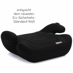 Sitzerhöhung Booster Basic R129 ab 7 Jahre - 12 Jahre (135 cm - 150 cm) ohne Isofix mit Gurtbefestigung - Schwarz