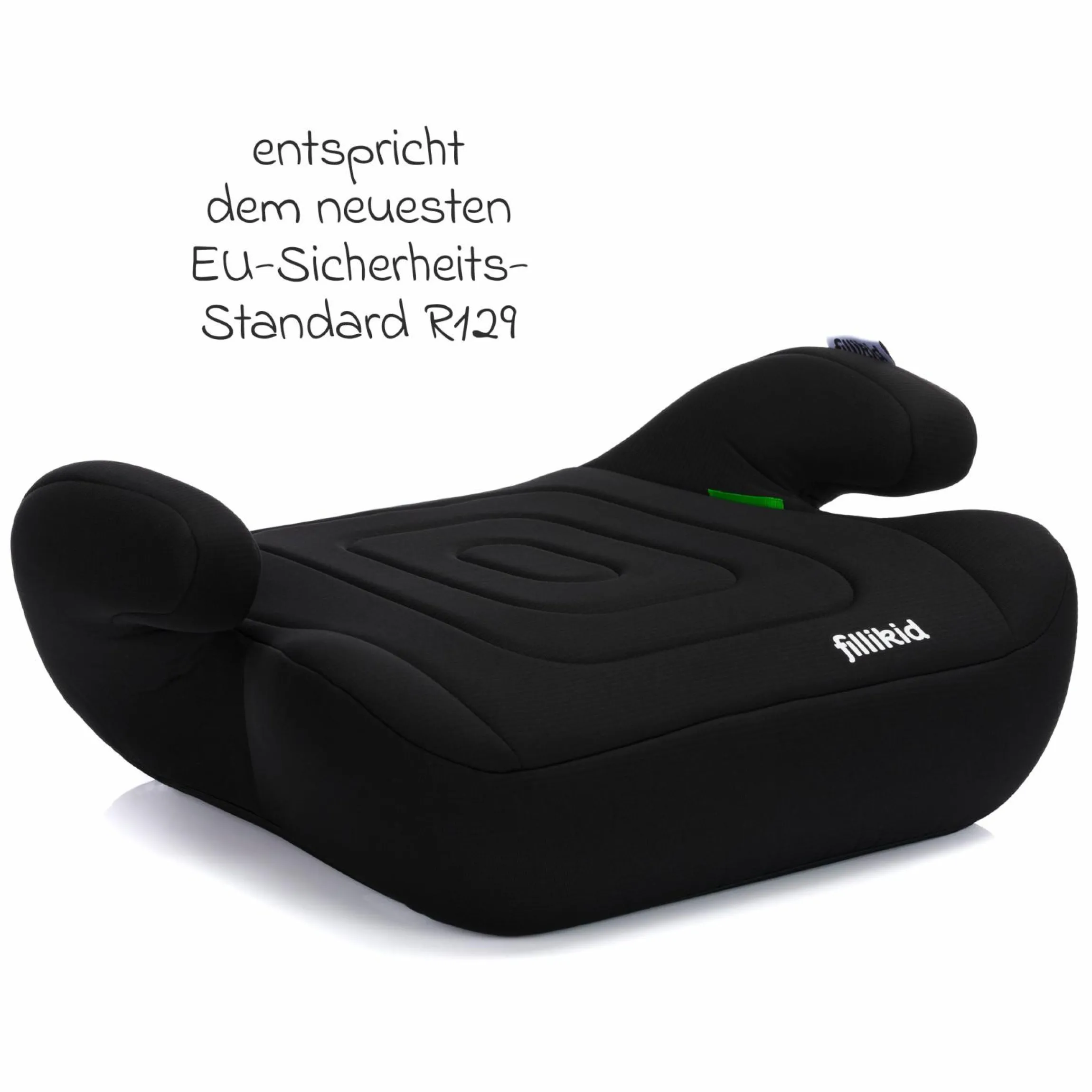 Sitzerhöhung Booster Basic R129 ab 7 Jahre - 12 Jahre (135 cm - 150 cm) ohne Isofix mit Gurtbefestigung - Schwarz
