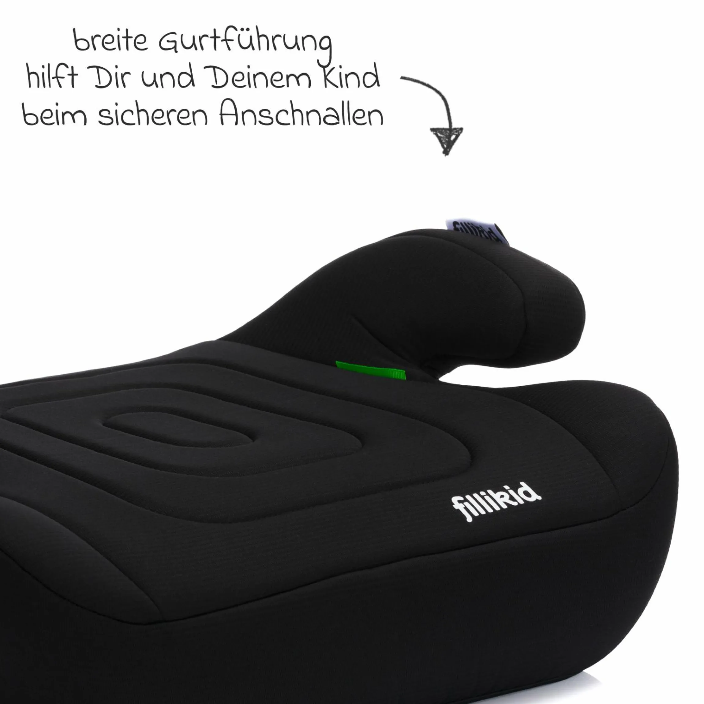 Sitzerhöhung Booster Basic R129 ab 7 Jahre - 12 Jahre (135 cm - 150 cm) ohne Isofix mit Gurtbefestigung - Schwarz
