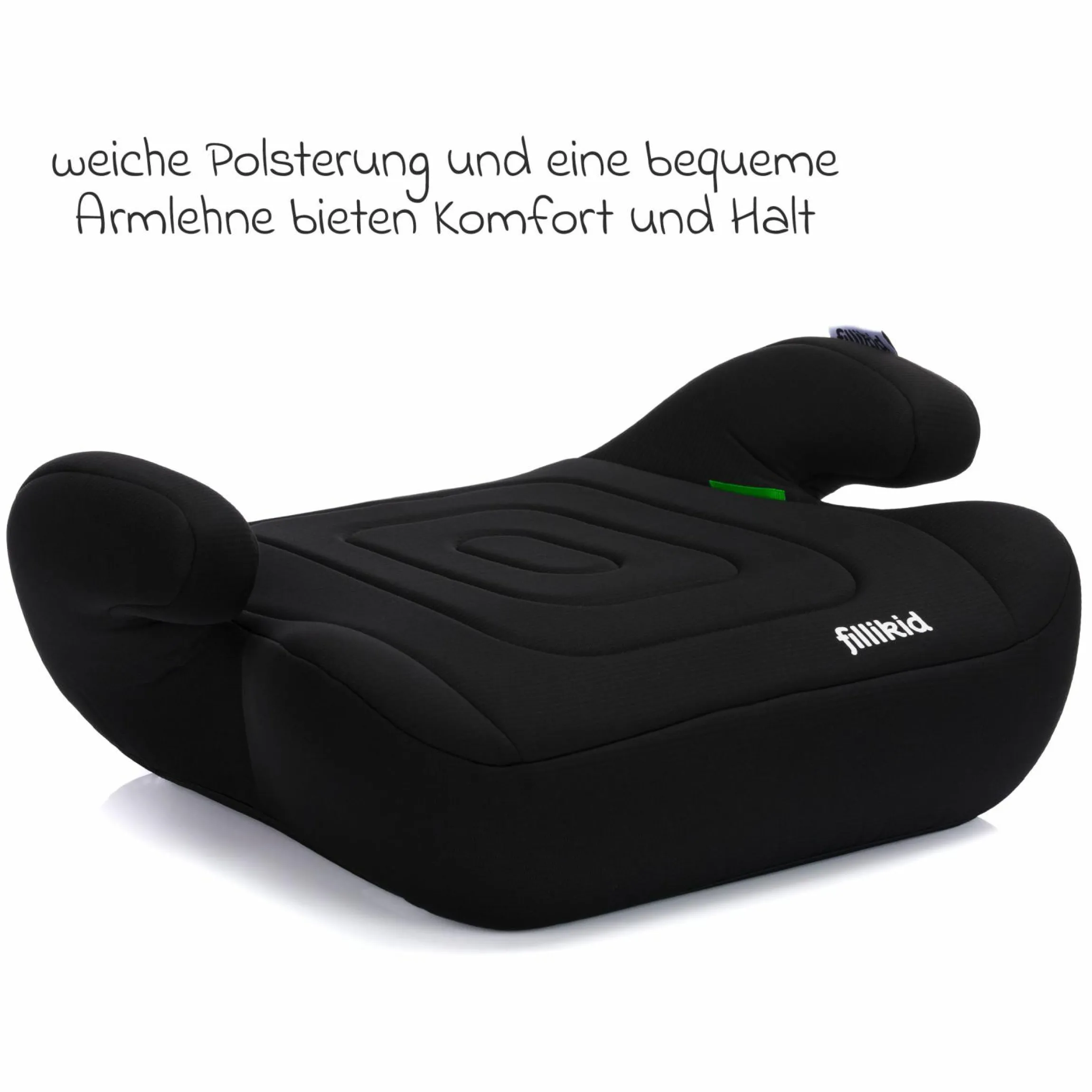 Sitzerhöhung Booster Basic R129 ab 7 Jahre - 12 Jahre (135 cm - 150 cm) ohne Isofix mit Gurtbefestigung - Schwarz