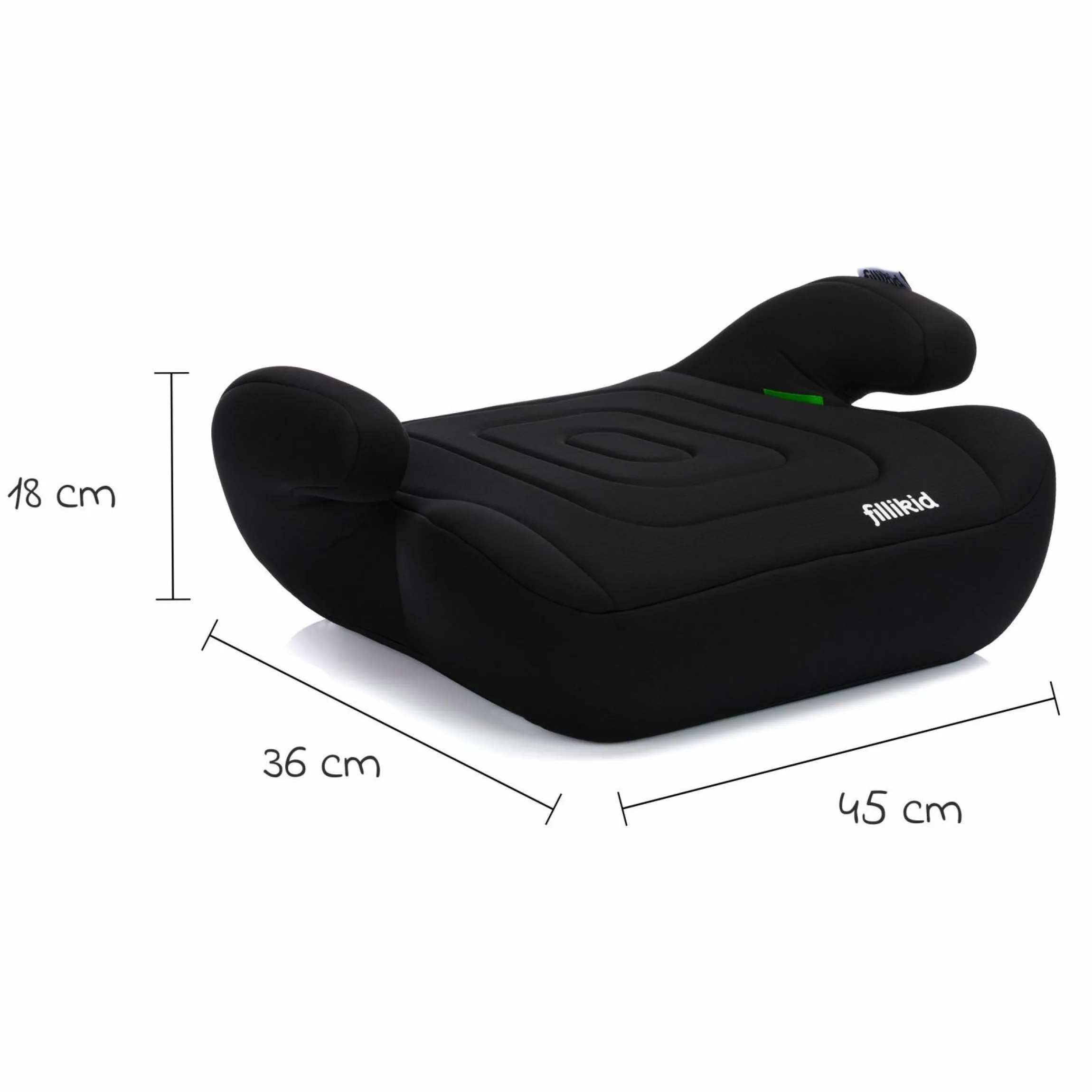 Sitzerhöhung Booster Basic R129 ab 7 Jahre - 12 Jahre (135 cm - 150 cm) ohne Isofix mit Gurtbefestigung - Schwarz