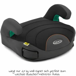 Sitzerhöhung Booster Eversure Lite R129 i-Size ab 7 Jahre - 12 Jahre (135 cm - 150 cm) nur 2kg leicht - Ebony - Kollektion 2025