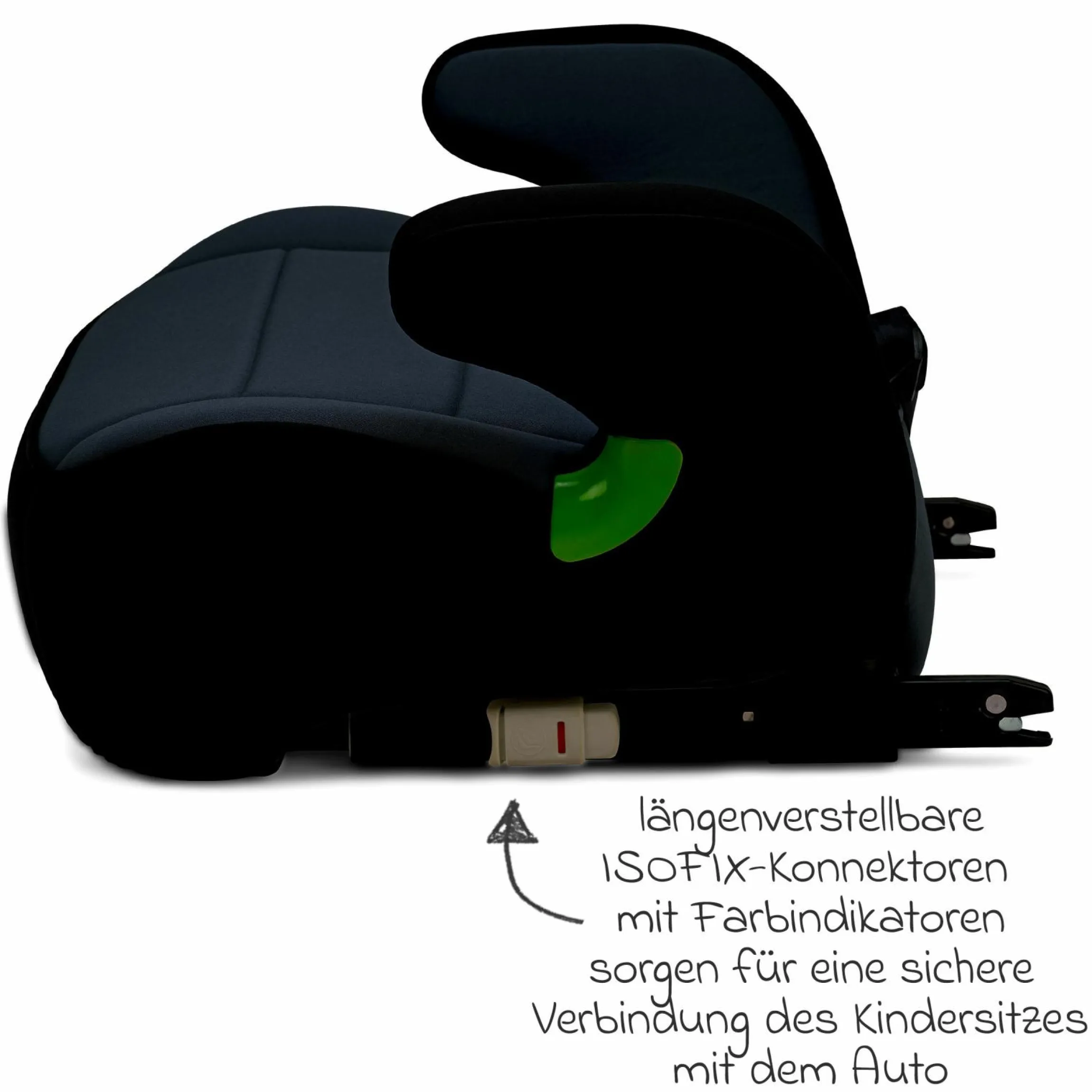 Sitzerhöhung Junior Isofix Gurtfix i-Size ab 7 Jahre - 12 Jahre (126 cm - 150 cm) nur 3,3 kg leicht - Nero - Kollektion 2025