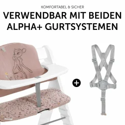 Sitzkissen / Hochstuhlauflage für Alpha Hochstuhl Highchair Pad Select - Disney - Bambi Rose
