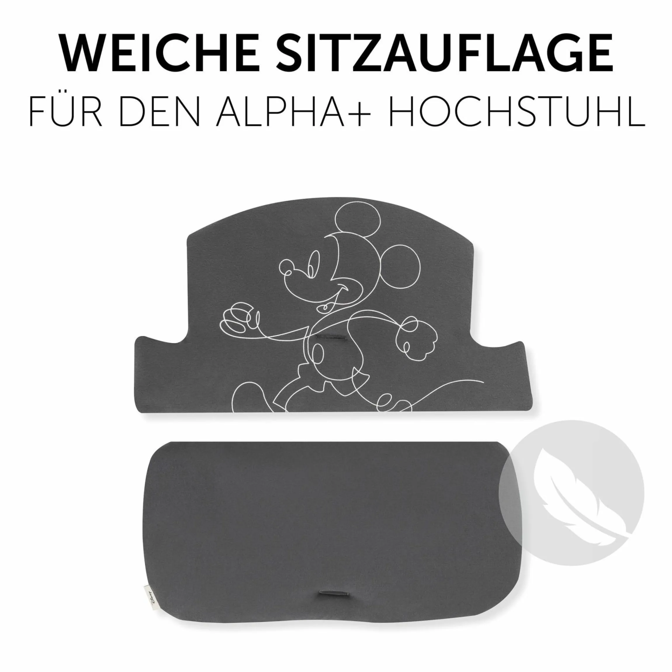 Sitzkissen / Hochstuhlauflage für Alpha Hochstuhl Highchair Pad Select - Disney - Mickey Mouse Anthracite
