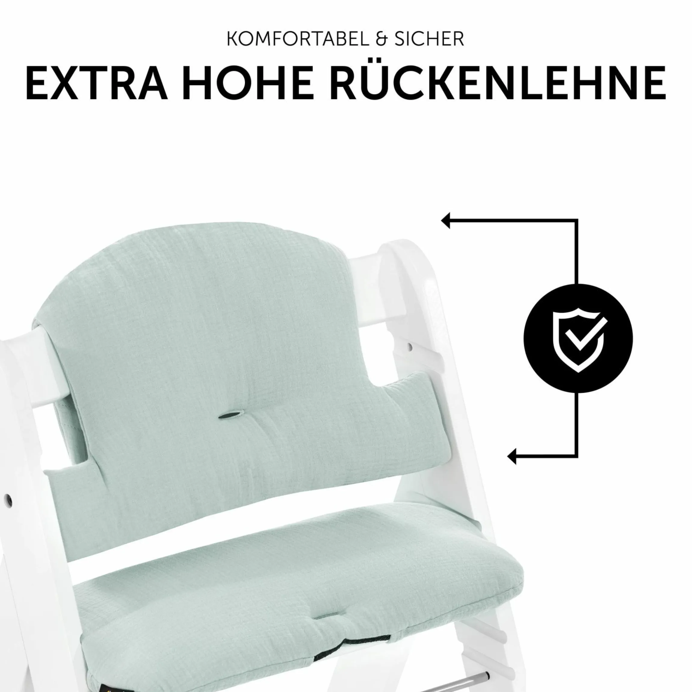 Sitzkissen / Hochstuhlauflage für Alpha Hochstuhl - Highchair Pad Select - Muslin Mint