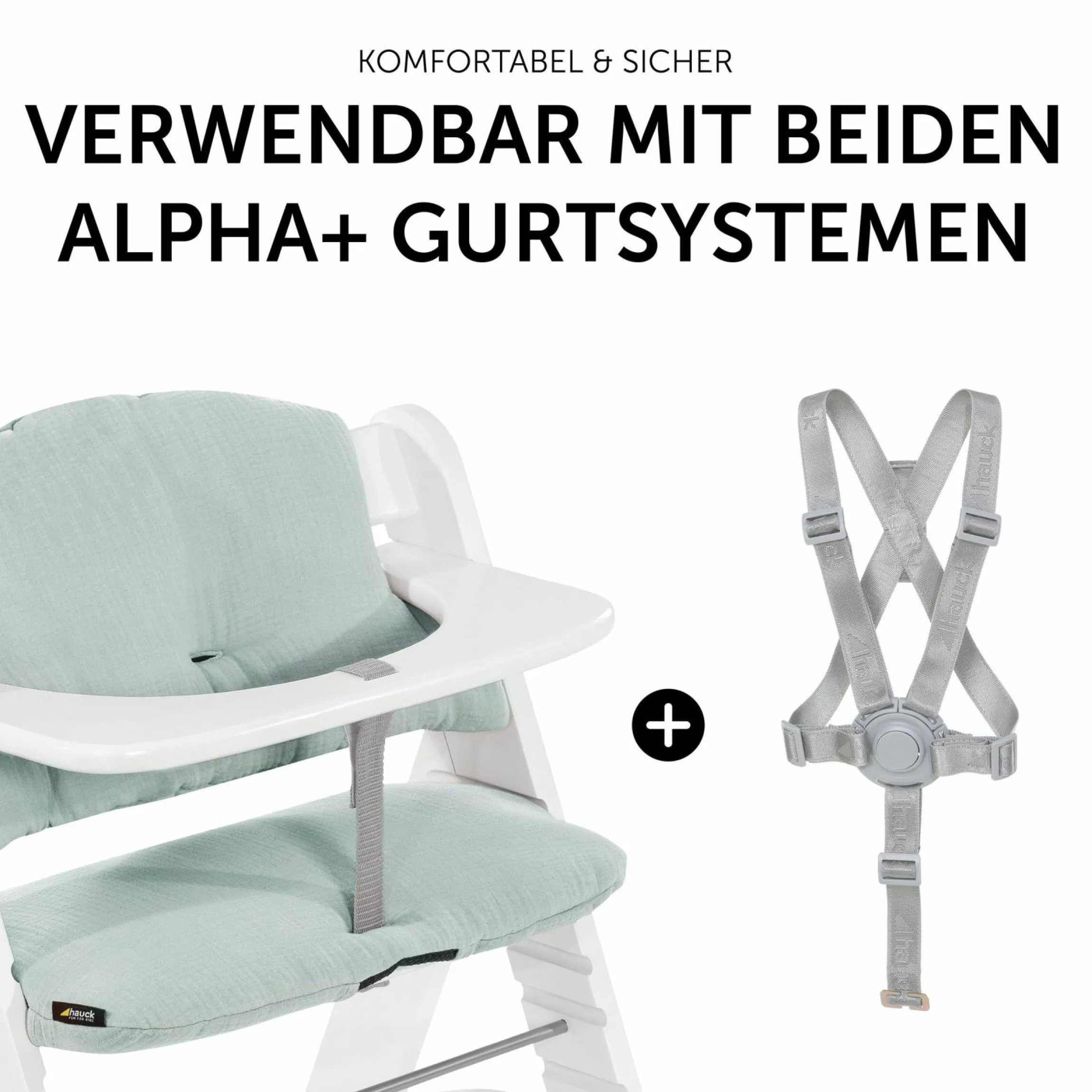 Sitzkissen / Hochstuhlauflage für Alpha Hochstuhl - Highchair Pad Select - Muslin Mint
