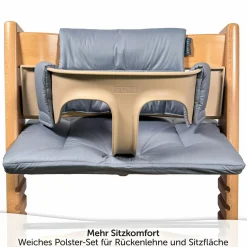 Sitzkissen / Hochstuhlauflage für Stokke Tripp Trapp - beschichtet - Grau