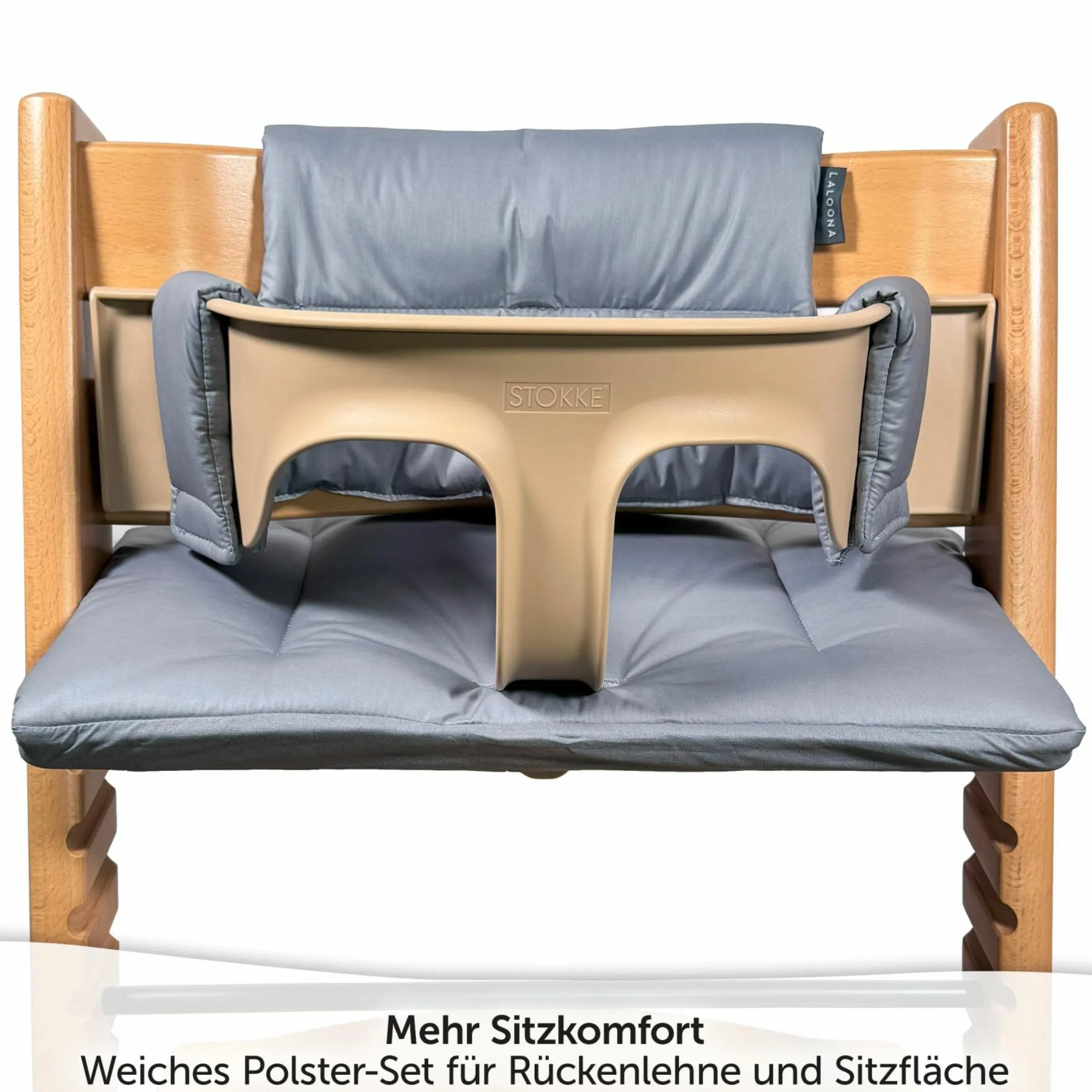 Sitzkissen / Hochstuhlauflage für Stokke Tripp Trapp - beschichtet - Grau