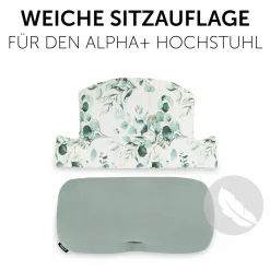 Sitzkissen / Hochstuhlauflage für Alpha Hochstuhl - Highchair Pad Select - Jersey Leaves Mint