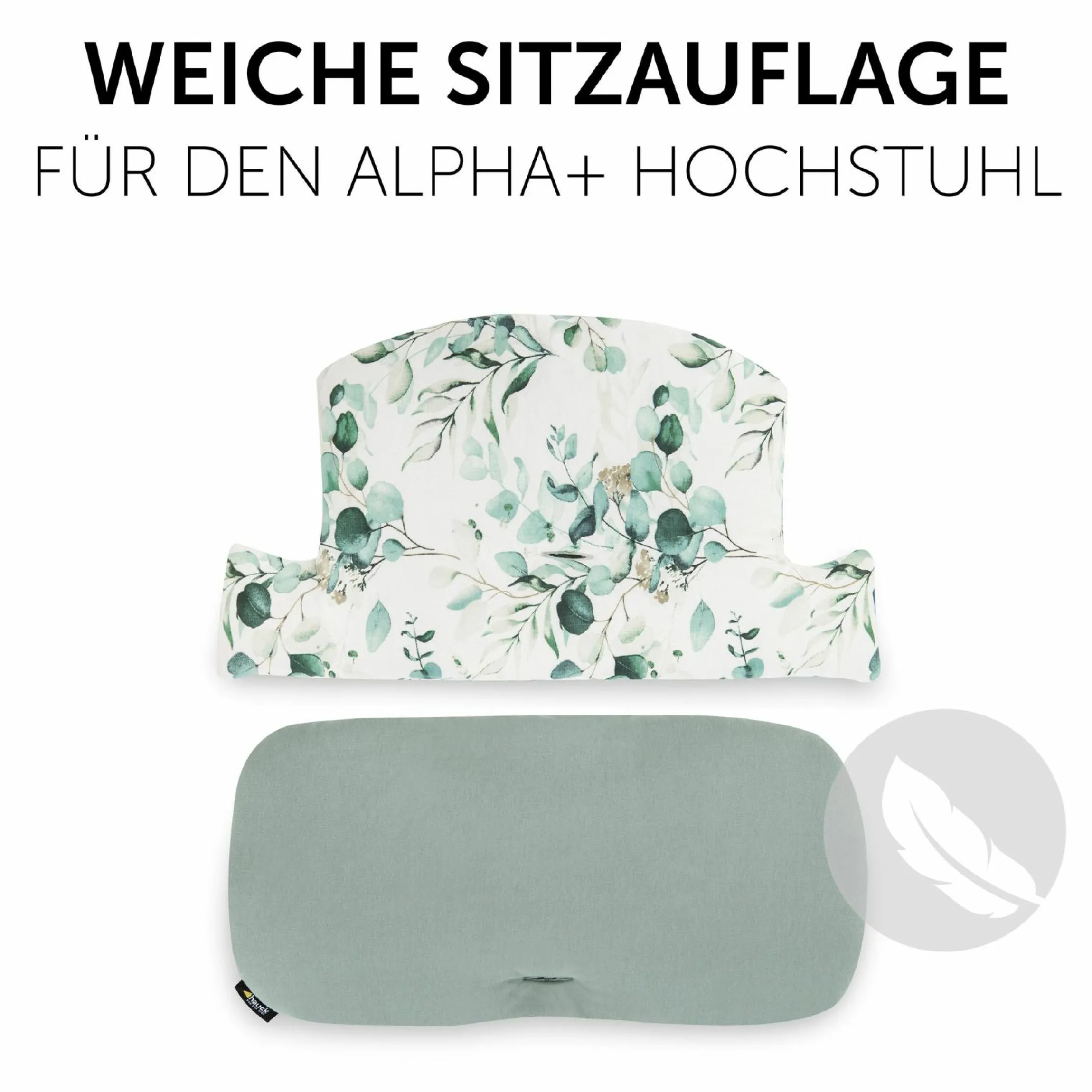 Sitzkissen / Hochstuhlauflage für Alpha Hochstuhl - Highchair Pad Select - Jersey Leaves Mint