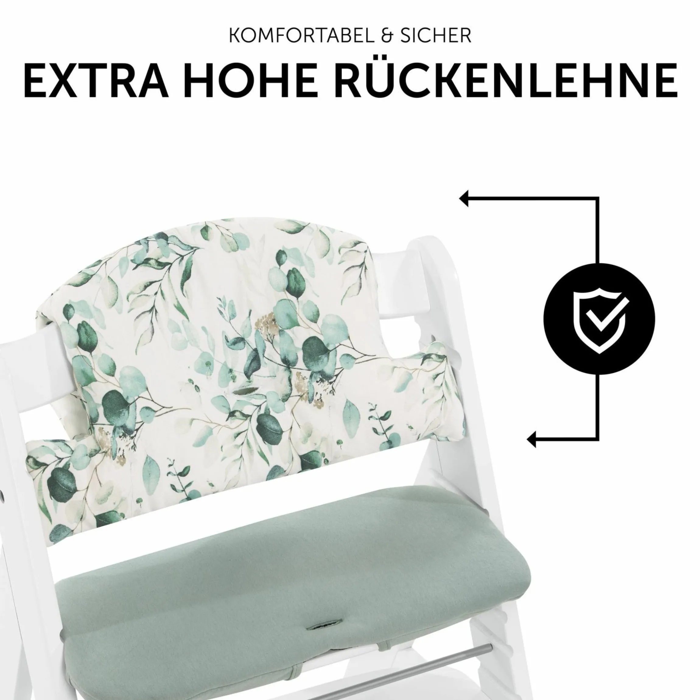 Sitzkissen / Hochstuhlauflage für Alpha Hochstuhl - Highchair Pad Select - Jersey Leaves Mint