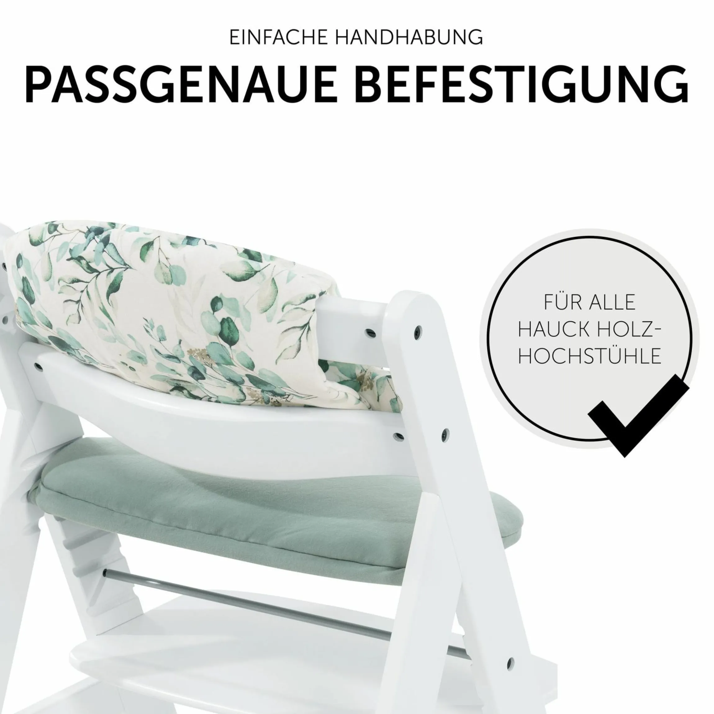 Sitzkissen / Hochstuhlauflage für Alpha Hochstuhl - Highchair Pad Select - Jersey Leaves Mint