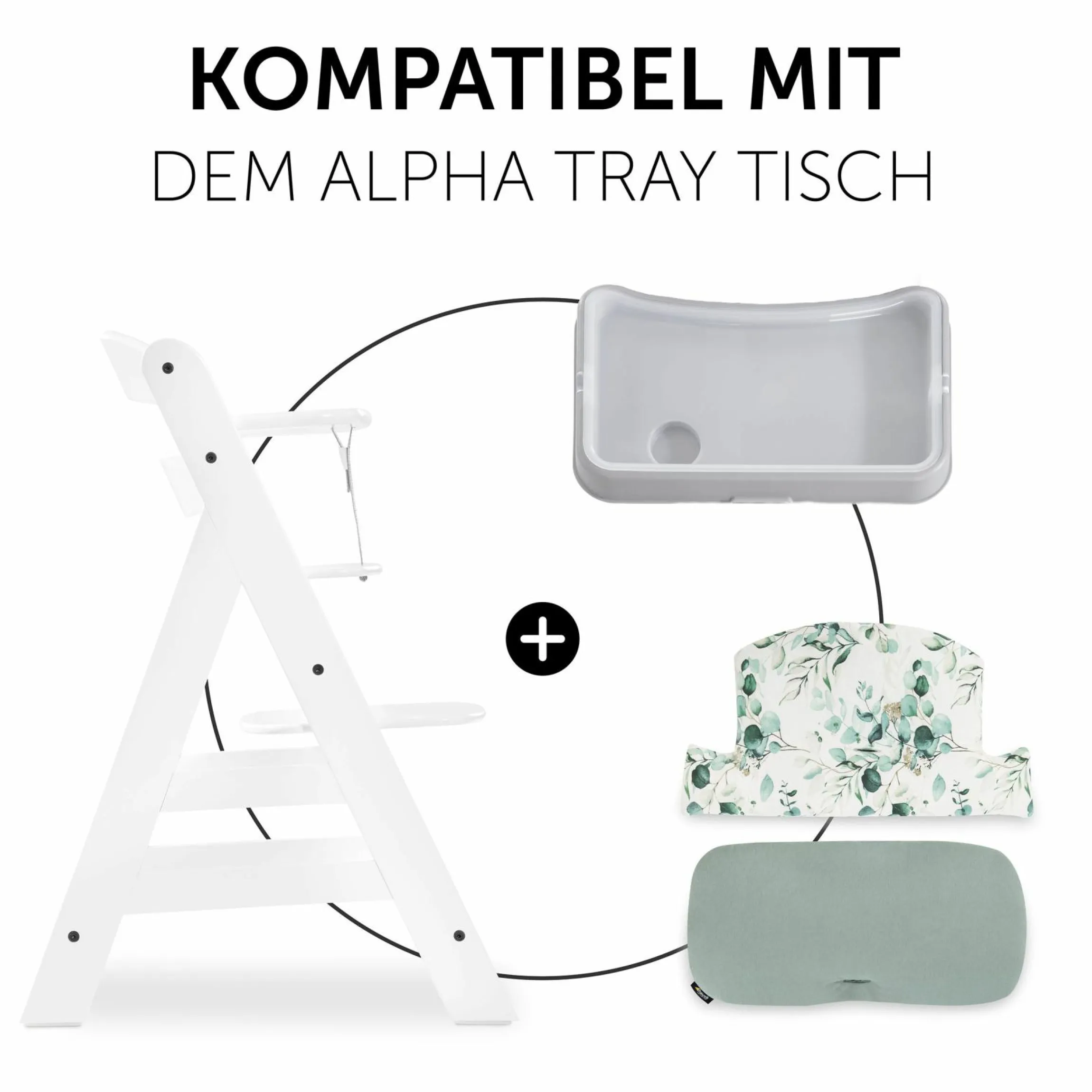 Sitzkissen / Hochstuhlauflage für Alpha Hochstuhl - Highchair Pad Select - Jersey Leaves Mint