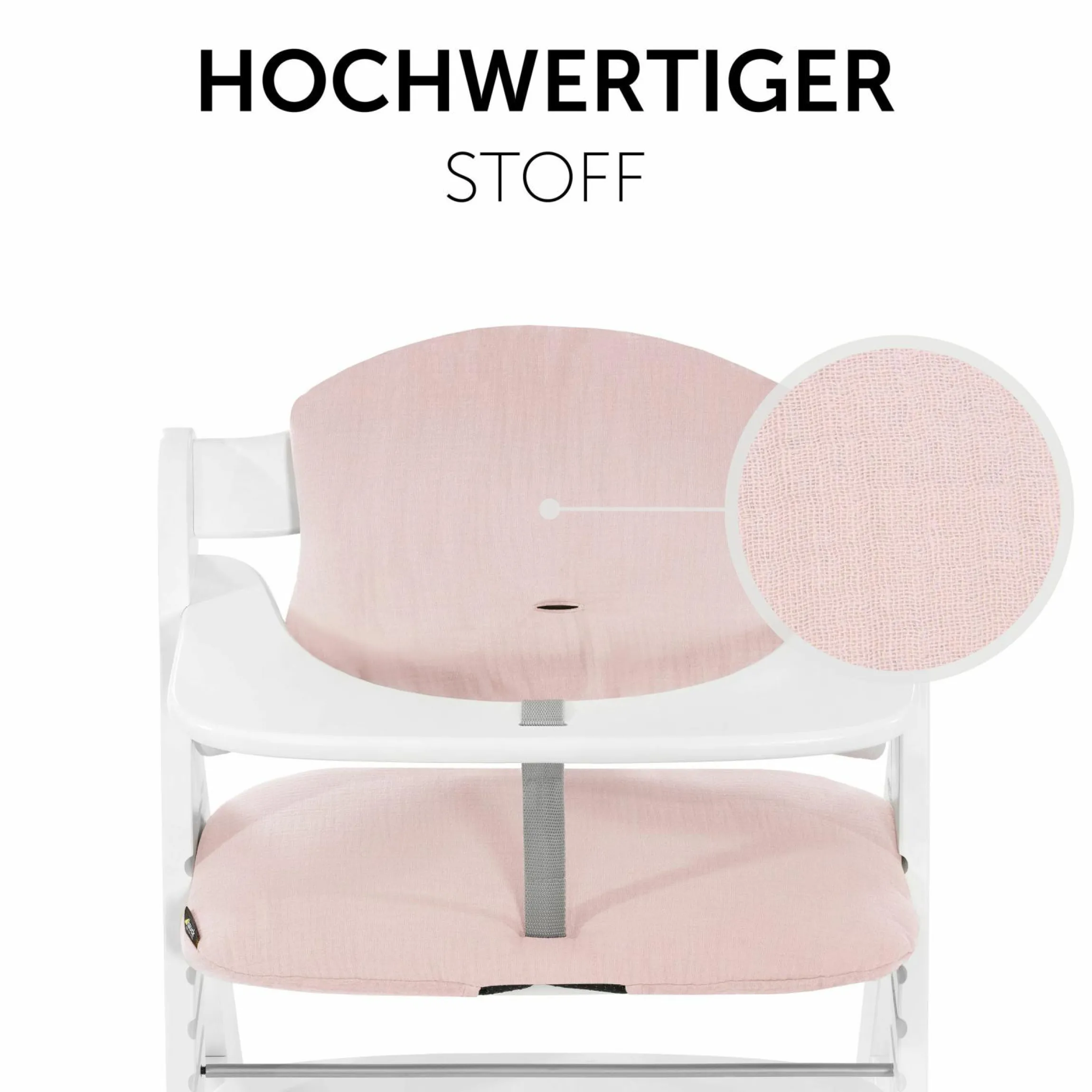 Sitzkissen / Hochstuhlauflage für Alpha Hochstuhl - Highchair Pad Select - Muslin Mineral Rose