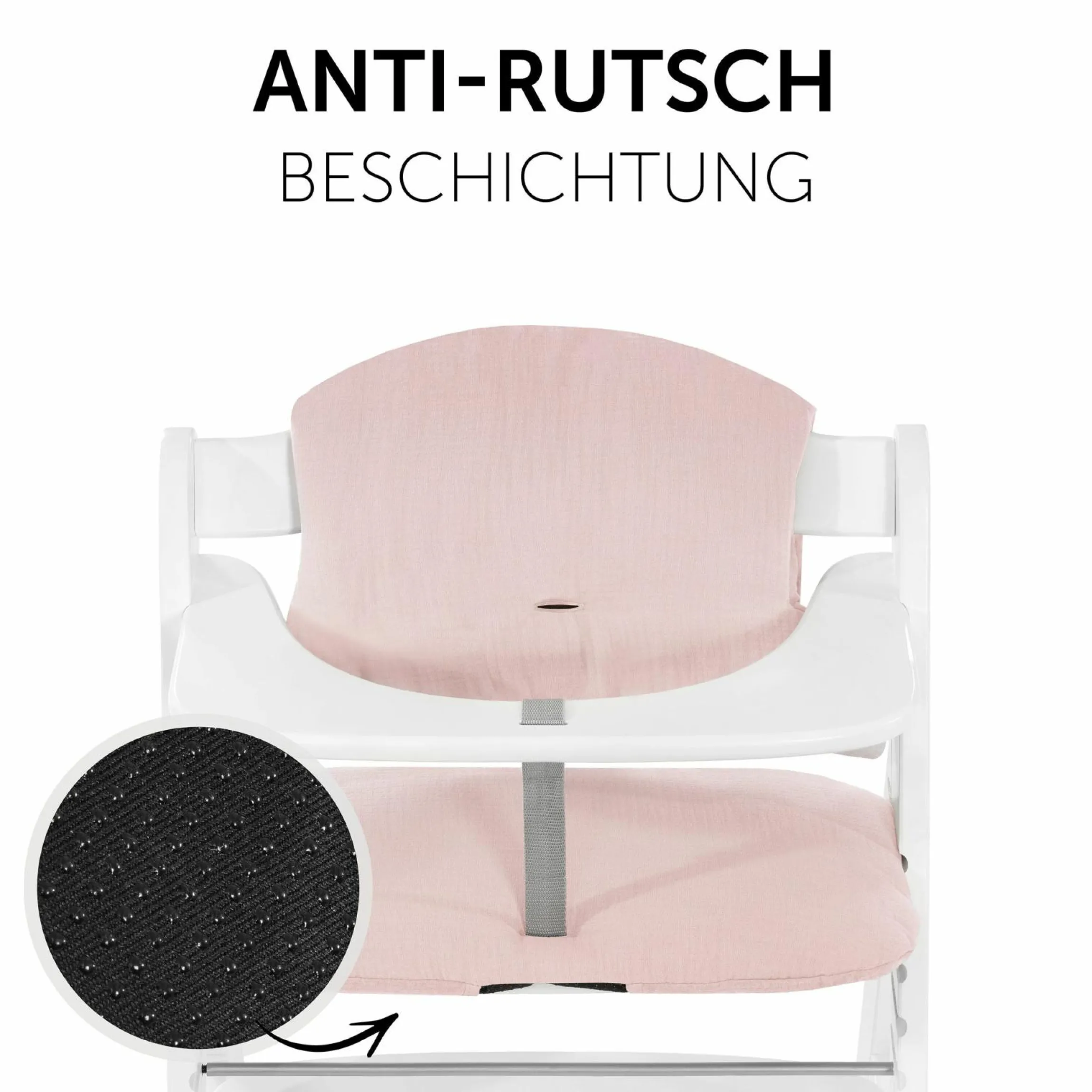 Sitzkissen / Hochstuhlauflage für Alpha Hochstuhl - Highchair Pad Select - Muslin Mineral Rose