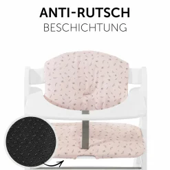 Sitzkissen / Hochstuhlauflage für Alpha Hochstuhl - Highchair Pad Select - Jersey Flowers Rose
