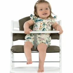 Sitzkissen / Hochstuhlauflage für Alpha Hochstuhl - Highchair Pad Select - Waffle Pique Olive