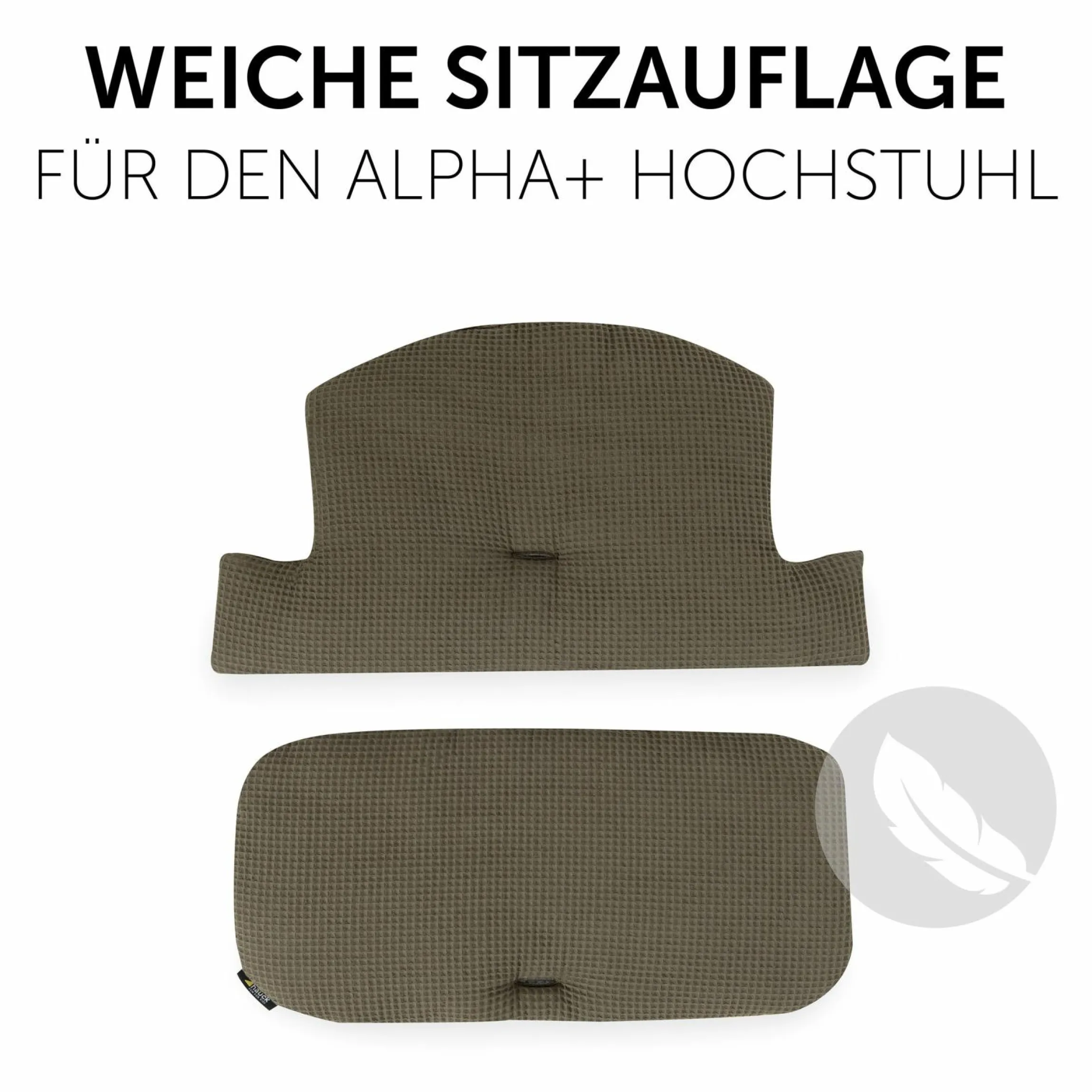 Sitzkissen / Hochstuhlauflage für Alpha Hochstuhl - Highchair Pad Select - Waffle Pique Olive