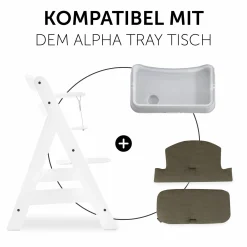Sitzkissen / Hochstuhlauflage für Alpha Hochstuhl - Highchair Pad Select - Waffle Pique Olive