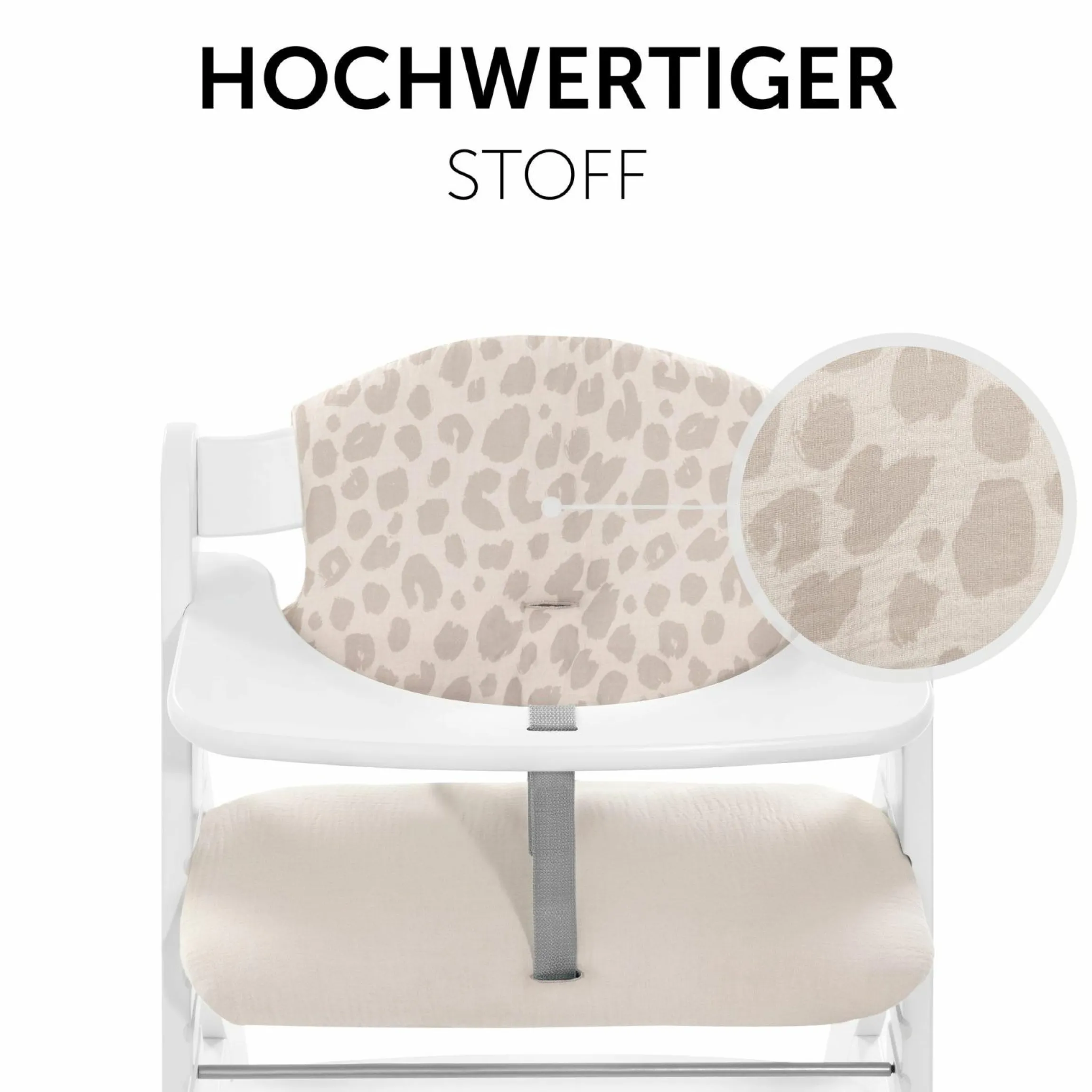 Sitzkissen / Hochstuhlauflage für Alpha Hochstuhl - Highchair Pad Select - Muslin Leo Natural