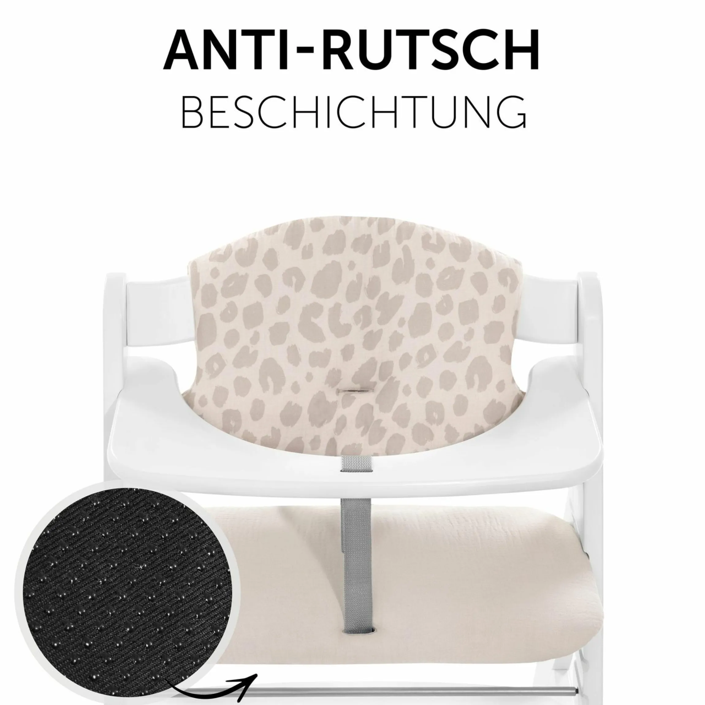 Sitzkissen / Hochstuhlauflage für Alpha Hochstuhl - Highchair Pad Select - Muslin Leo Natural