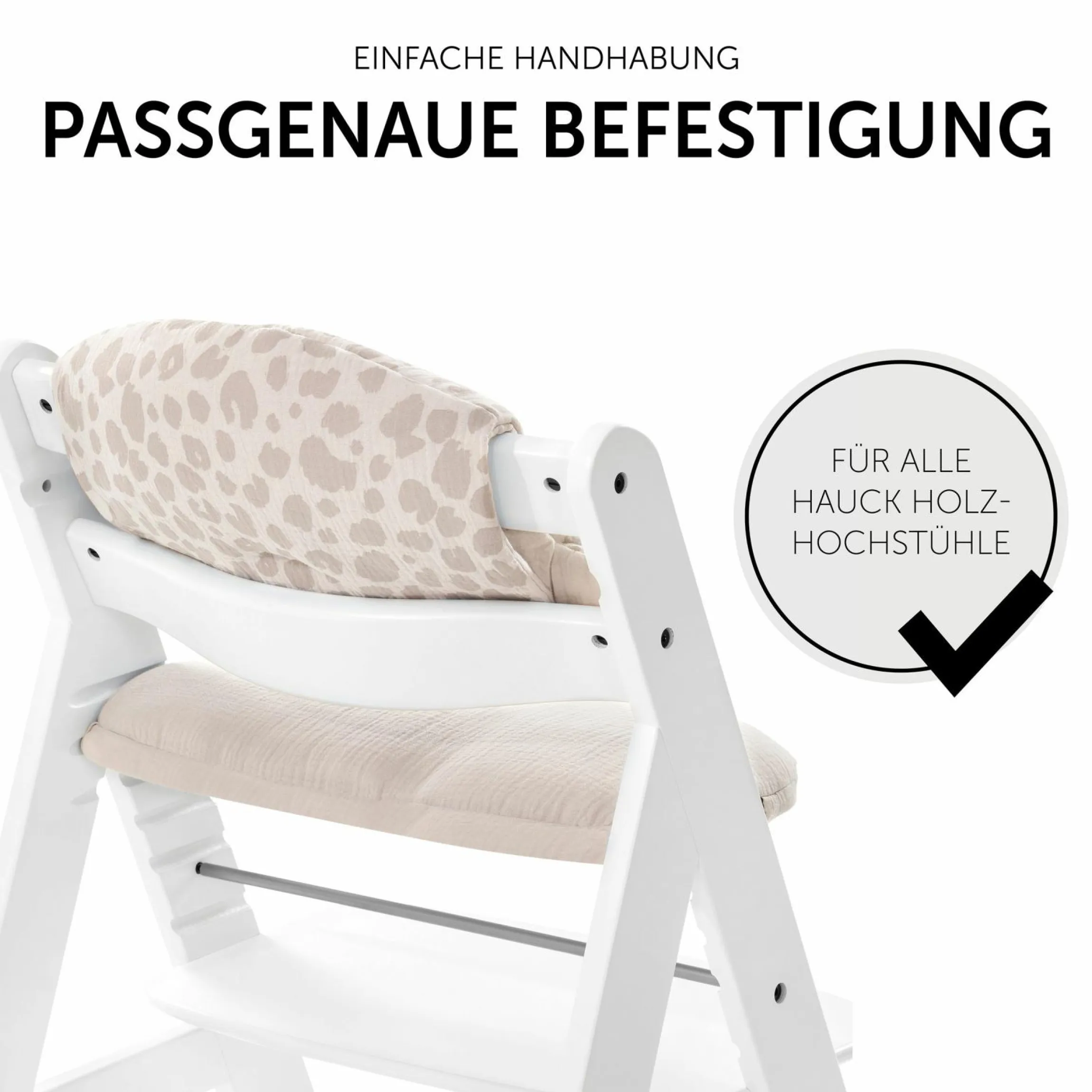 Sitzkissen / Hochstuhlauflage für Alpha Hochstuhl - Highchair Pad Select - Muslin Leo Natural